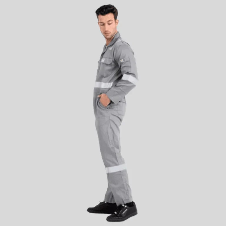 Fire Retardant Industrial Uniform Cotton Coverall Gray 100 Percent Cotton Maximum Visibility Safety in Saudi Arabia