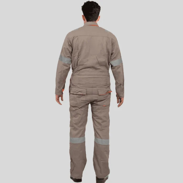 Industrial Uniform Six Functional Pockets Cotton Coverall Gray Orange 100 Percent Cotton Comfortable Light Weight in Saudi Arabia