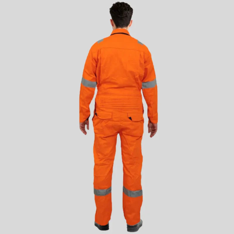 Industrial Uniform Six Functional Pockets Cotton Coverall Orange Navy Blue 100 Percent Cotton Comfortable Light Weight in Saudi Arabia
