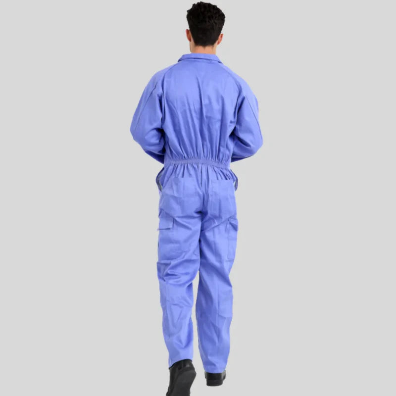 Economical Low Price Industrial Coverall Uniform Without Tape Sky Blue 100 Percent Cotton 200 GSM in Saudi Arabia