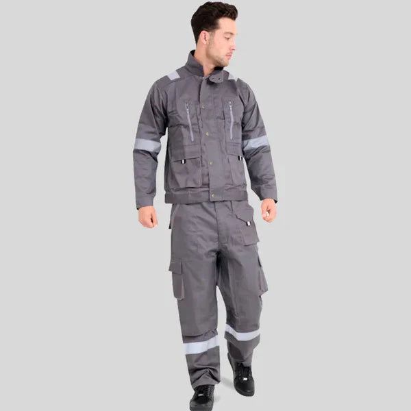 Industrial Easy Wear Uniform Shirt Trouser European Standard Gray Durable Poly Cotton Blend 240 GSM in in Saudi Arabia