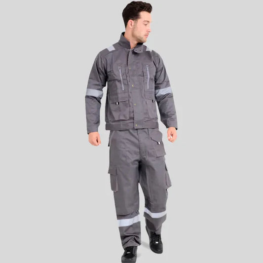 Industrial Easy Wear Uniform Shirt Trouser European Standard Gray Durable Poly Cotton Blend 240 GSM in in Saudi Arabia