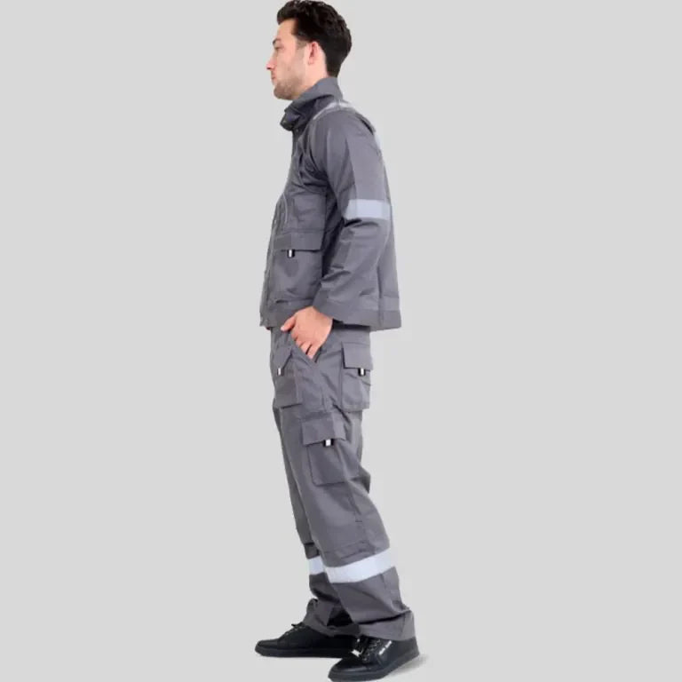 Industrial Easy Wear Uniform Shirt Trouser European Standard Gray Durable Poly Cotton Blend 240 GSM in in Saudi Arabia