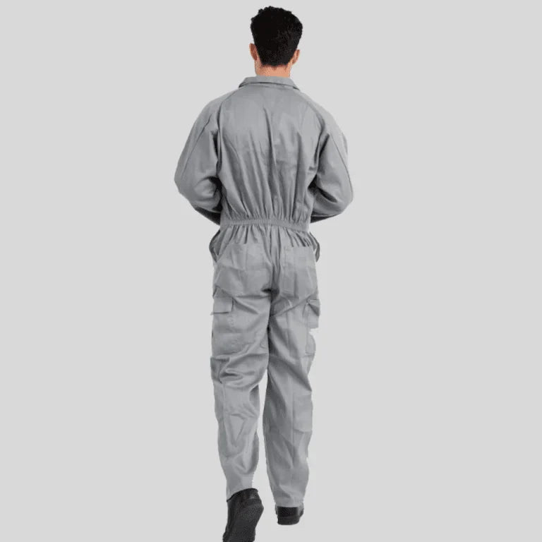 Economical Low Price Industrial Coverall Uniform Without Tape Gray 100 Percent Cotton 200 GSM in Saudi Arabia