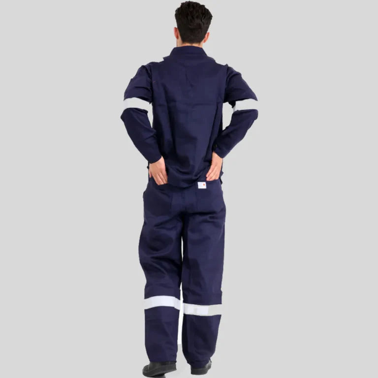 Fire Retardant Industrial Uniform Pant Shirt Royal Blue 100 Percent Cotton Double Stitched Multiple Functional Pockets in Saudi Arabia