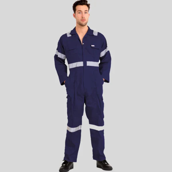Industrial Twill Cotton Uniform Coverall Sky Navy Blue 100 Percent Pre Shrunk Cotton 200 GSM in Saudi Arabia