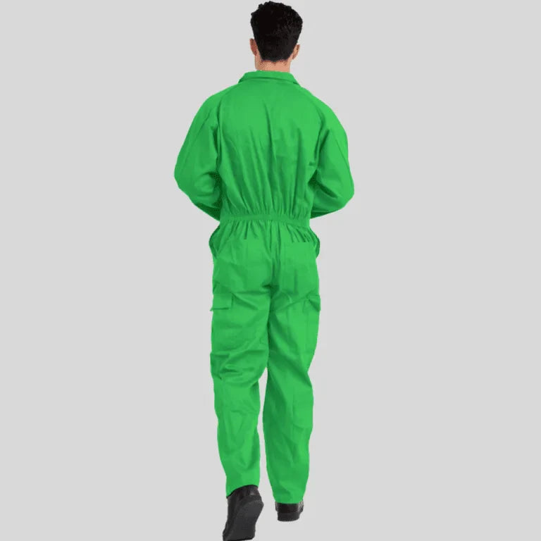 Economical Low Price Industrial Coverall Uniform Without Tape Green 100 Percent Cotton 200 GSM in Saudi Arabia