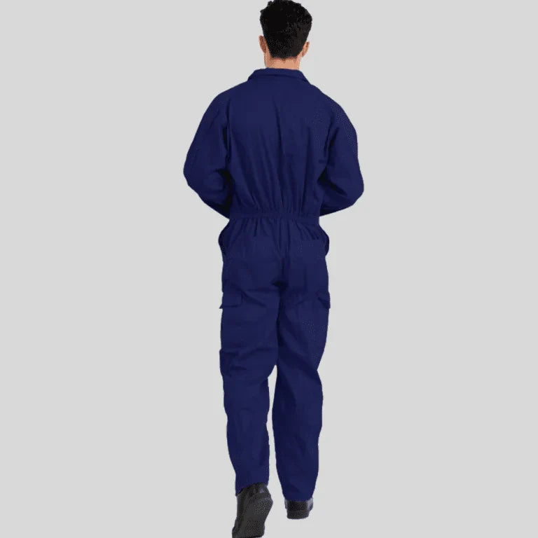 Economical Low Price Industrial Coverall Uniform Without Tape Royal Blue 100 Percent Cotton 200 GSM in Saudi Arabia