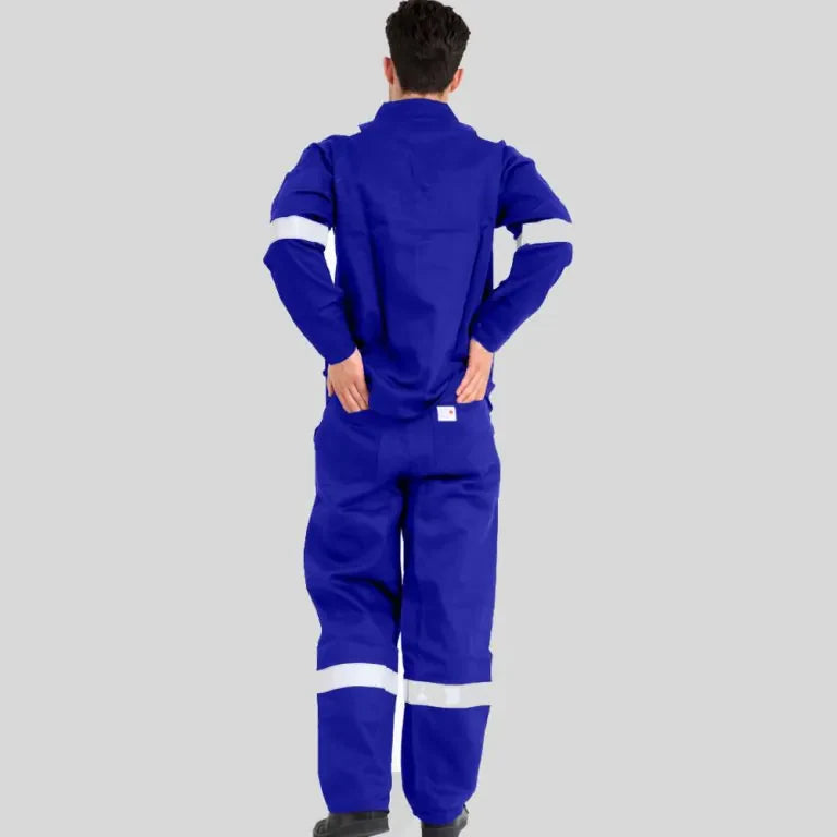 Fire Retardant Industrial Uniform Pant Shirt Navy Blue 100 Percent Cotton Double Stitched Multiple Functional Pockets in Saudi Arabia