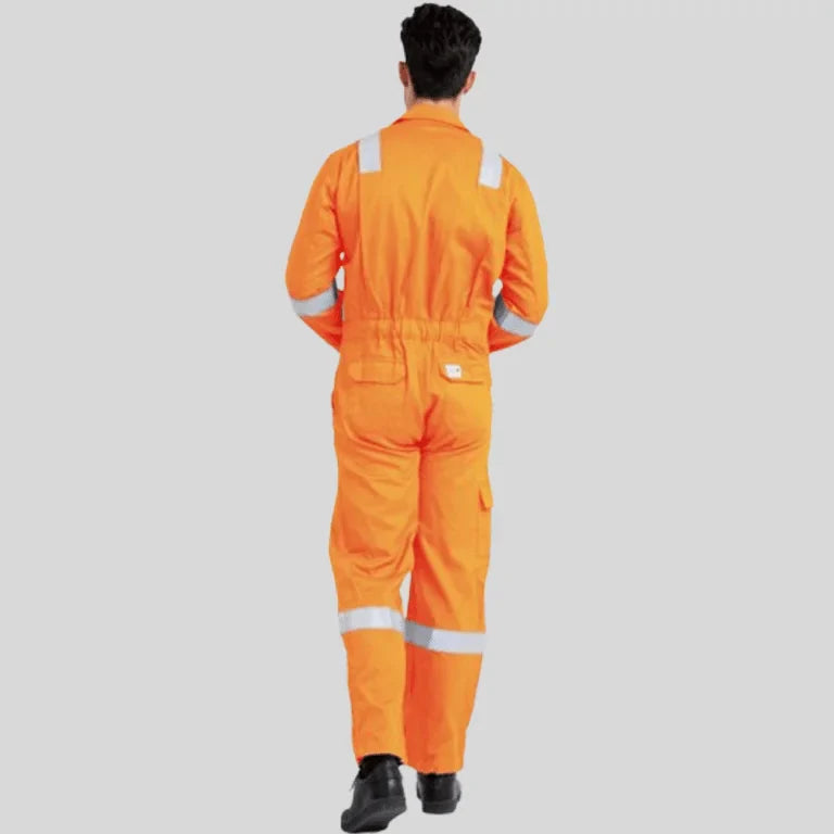 Fire Retardant Industrial Uniform Cotton Coverall Orange 100 Percent Cotton Maximum Visibility Safety in Saudi Arabia