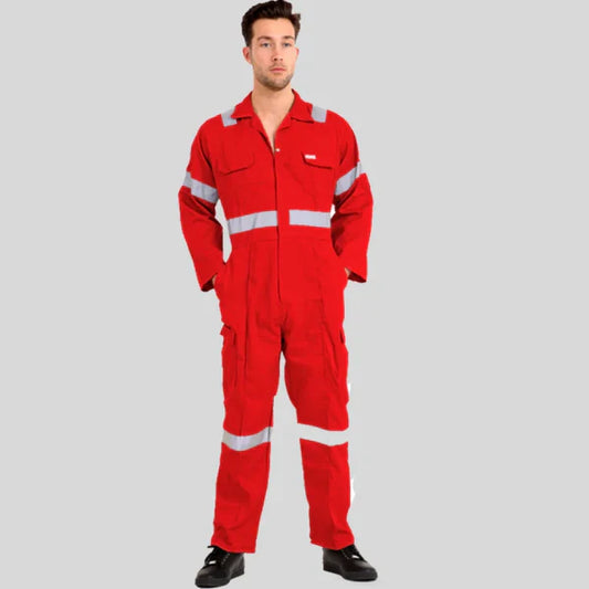 Industrial Twill Cotton Uniform Coverall Red 100 Percent Pre Shrunk Cotton 200 GSM in Saudi Arabia