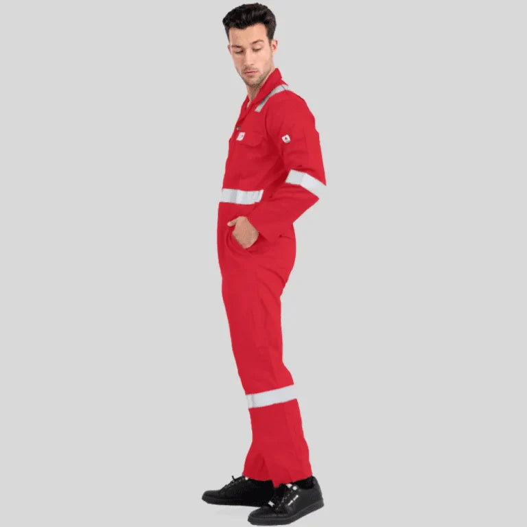 Fire Retardant Industrial Uniform Cotton Coverall Red 100 Percent Cotton Maximum Visibility Safety in Saudi Arabia